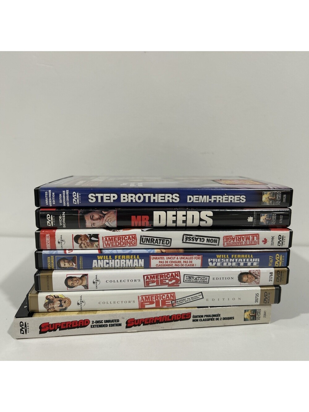 2000s Comedy DVD Lot 8 Superbad American Pie Anchorman Step Brothers